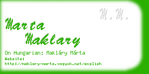 marta maklary business card